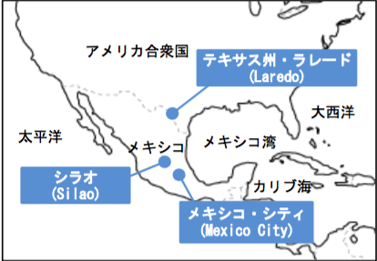 図 1:アメリカ・メキシコ国境地図
