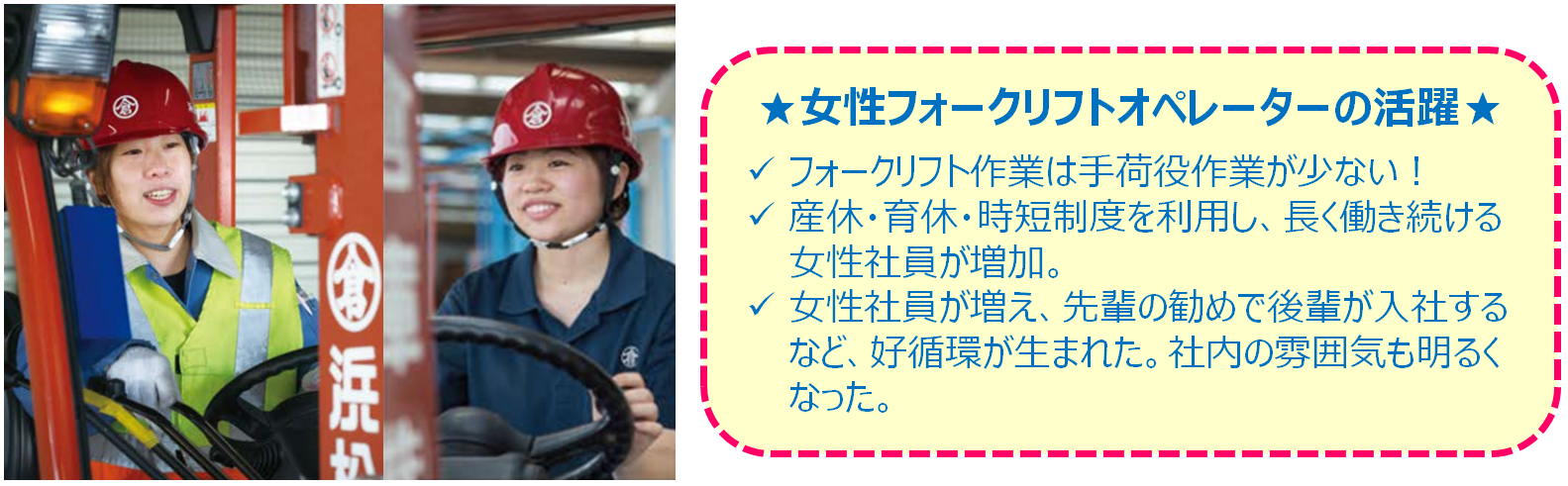 図1 女性フォークリフトオペレーターの活躍