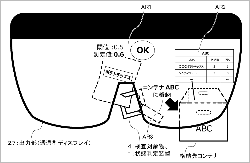 図3.検査対象物が破損していないと判定された場合の通知例を示す模式図